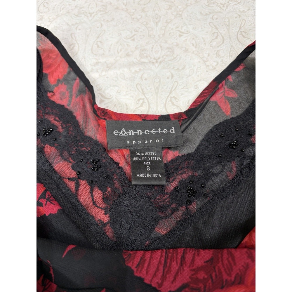 Y2K Connected Floral Fairy Grunge Cowl Neck Handkerchief Hem Dress S Whimsigoth - Picture 8 of 13